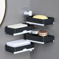 Rotatable 2/3/4 Layer Wall-Mounted Square Drain Soap Box Bathroom Storage Holder No Drilling Required