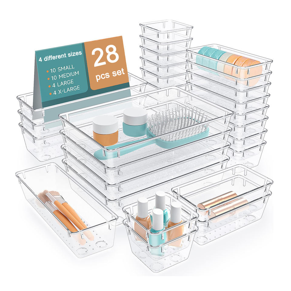 Multifunctional Drawer Organizer Set - 6/13/28 Pieces in 4 Sizes