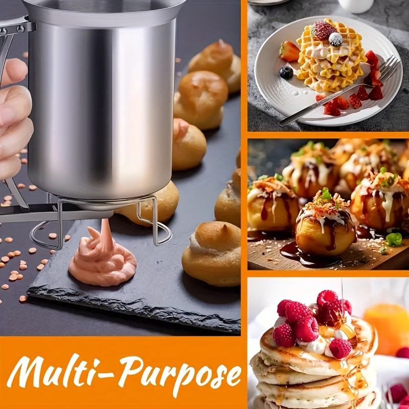 Stainless Steel Cake and Pancake Batter Dispenser with Graduation Markings