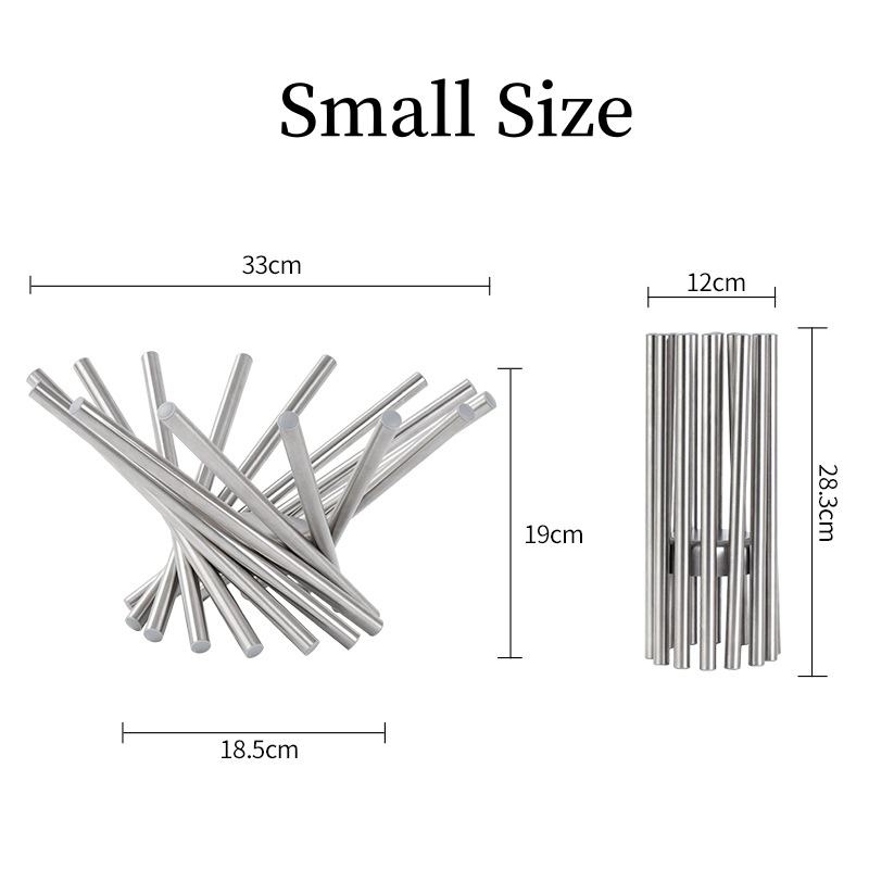 Foldable Stainless Steel Kitchen Shelf with Fruit Baskets