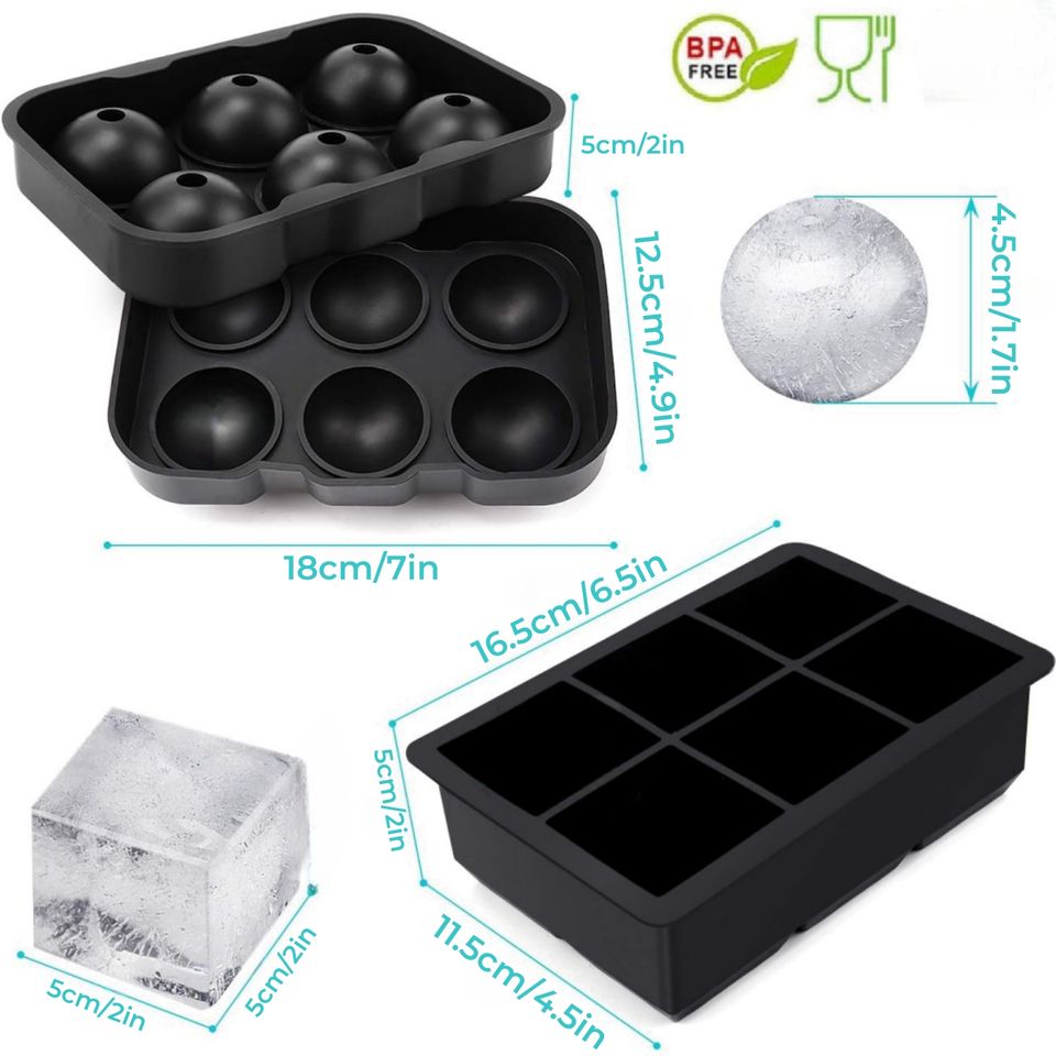 6-Cavity Round Shape Silicone Ice Cream Maker with Lid