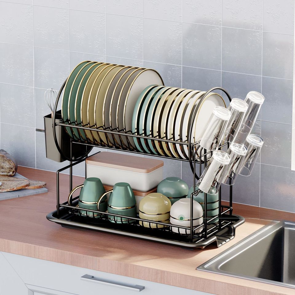 High-Quality Double-Layer Kitchen Shelf Multifunctional Drain Rack