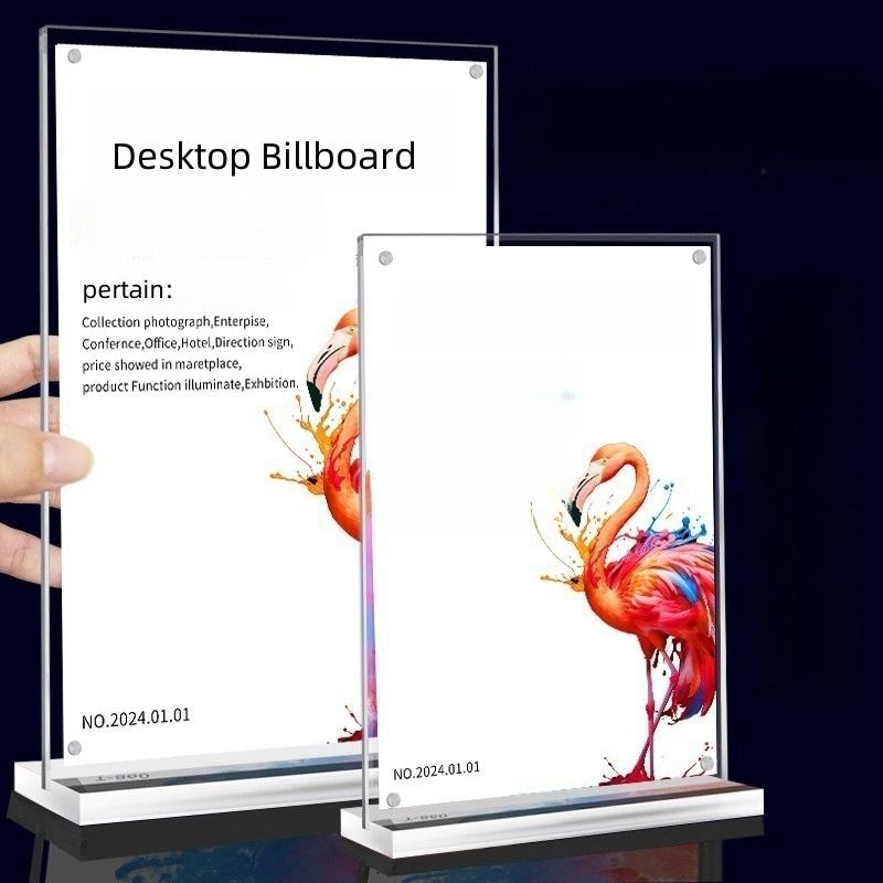 Double-Sided Transparent Acrylic Table Card Display