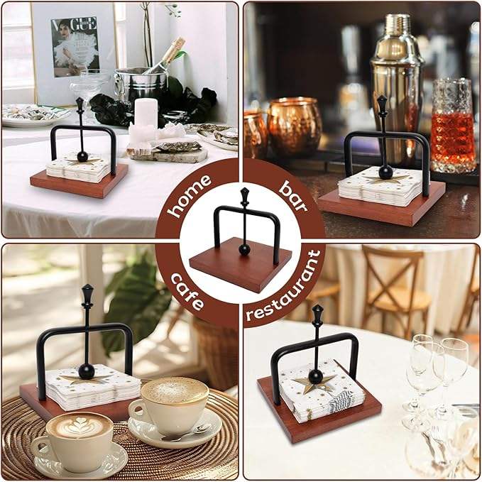 Modern Solid Wood Napkin Holder for Cafe, Hotel, and Home Tables - Western Restaurant Napkin Stand for Storage