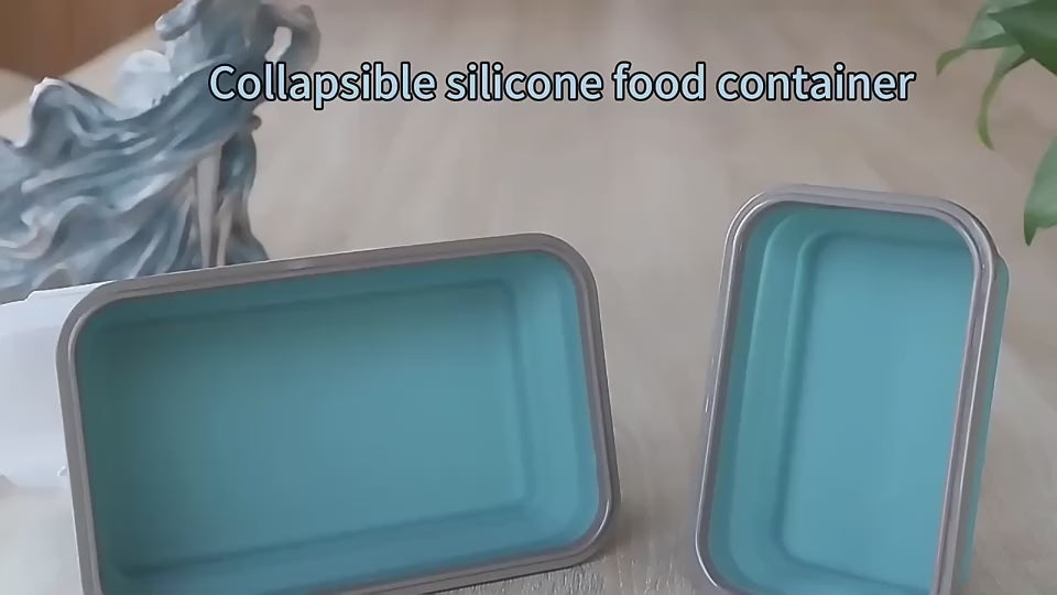Collapsible Silicone Lunchbox - Food-Grade BPA-Free Container with Lid