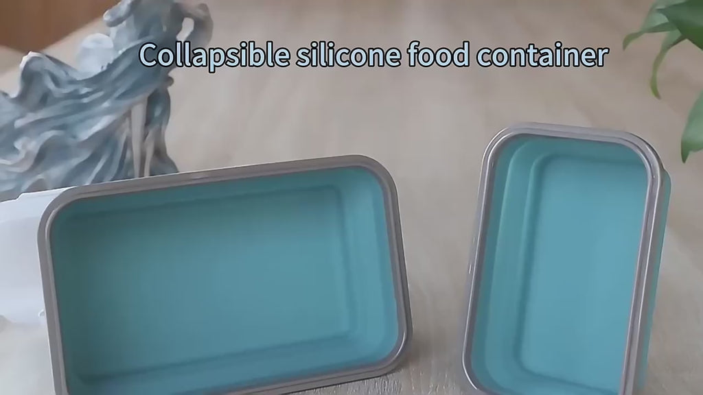 Collapsible Silicone Lunchbox - Food-Grade BPA-Free Container with Lid