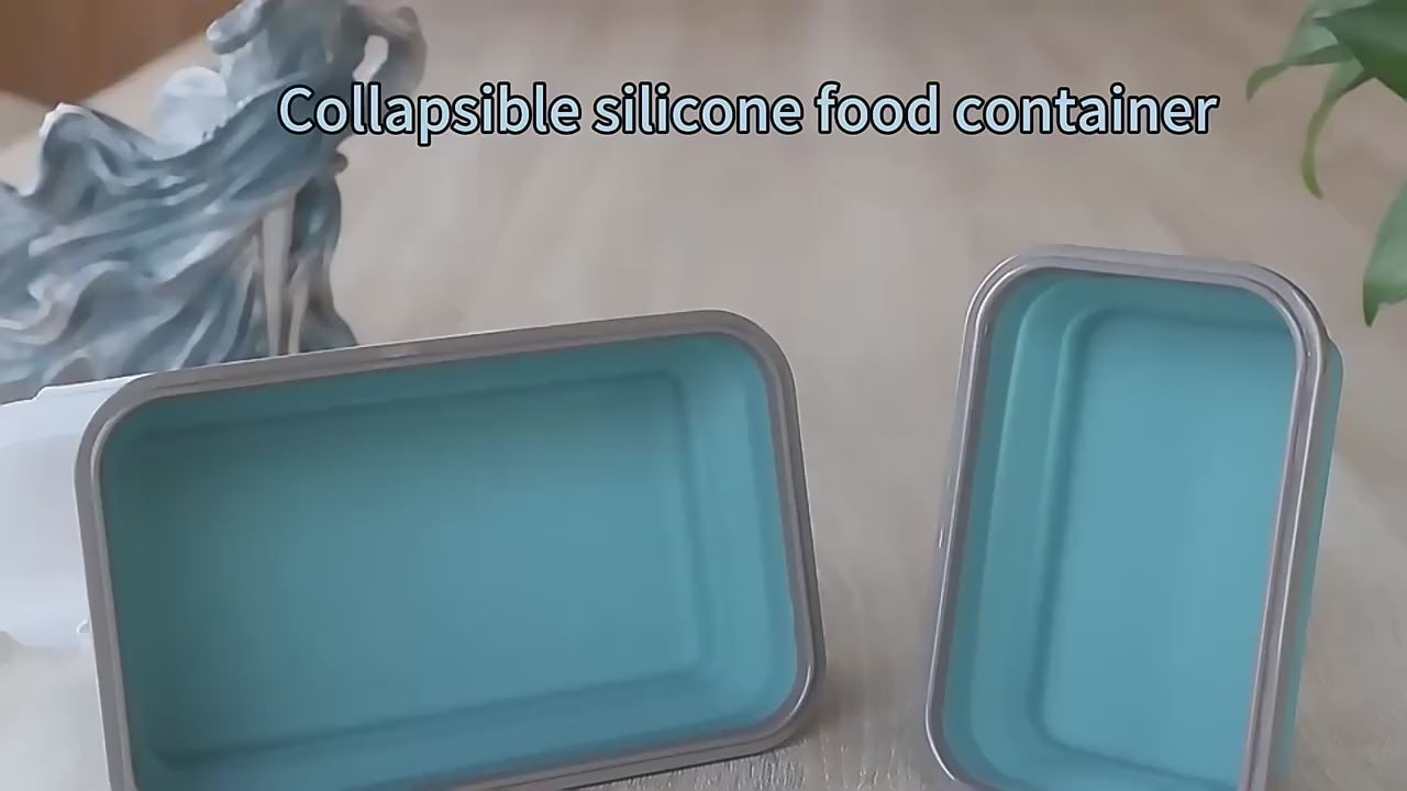 Collapsible Silicone Lunchbox - Food-Grade BPA-Free Container with Lid