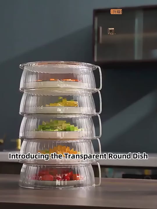 Reusable Stackable Round Transparent Food Cover Heat-Resistant Plastic Lid Organizer Kitchen Fly Protection