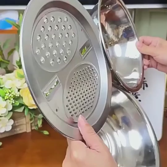 Multifunctional Stainless Steel Vegetable and Fruit Sieve, Net Cutter, Rice Washer