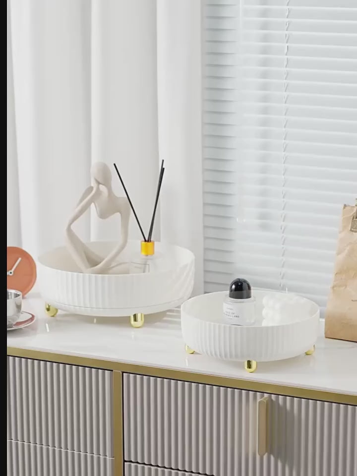 360° Rotating Cosmetic Perfume Organizer Tray for Skincare, Ideal for Vanities and Bathroom Countertops