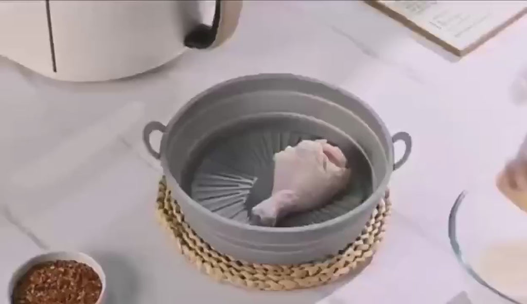 Collapsible Silicone Air Fryer Accessories Reusable Bowls Baking Pan Oven for 3 to 5 Quart Air Fryer Basket Liners Pot