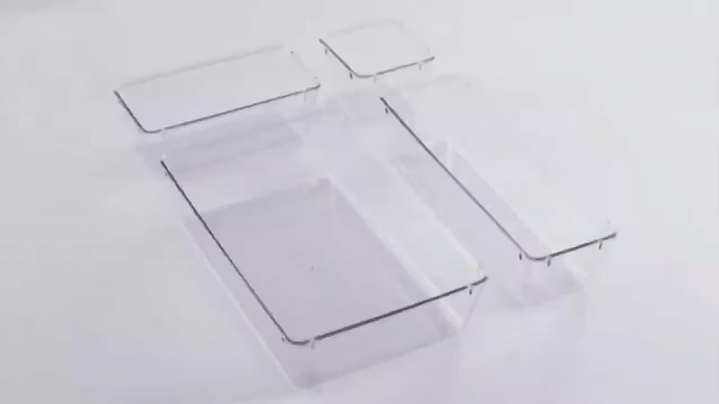 Modern Rectangular Plastic Organizer Set with 25/37 Drawers for Cosmetics, Kitchen, and Office