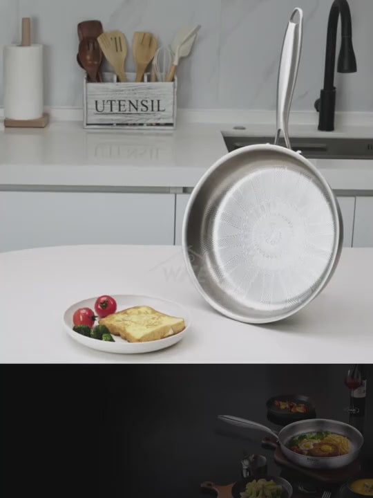 Durable Chinese Hand-Hammered Cooking Wok with Titanium Coating for Induction Cooktops