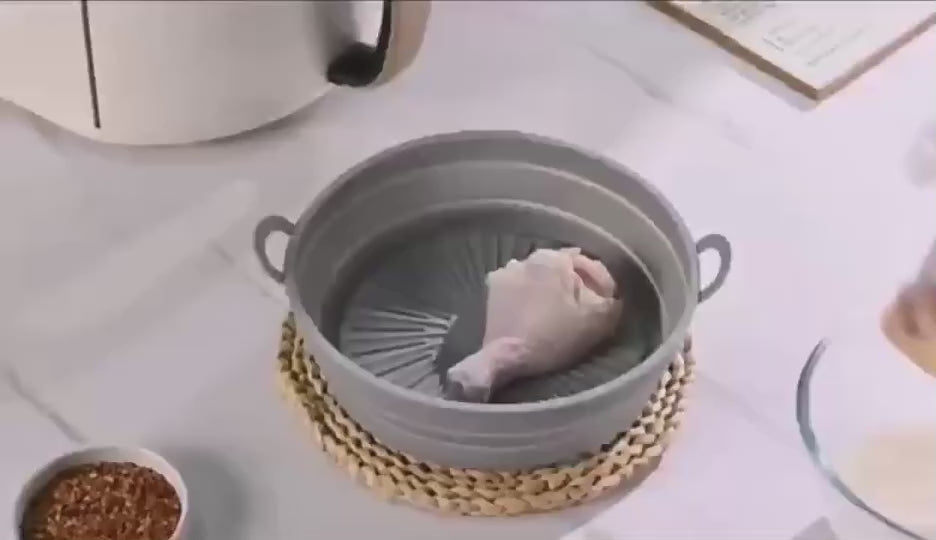 Collapsible Silicone Air Fryer Accessories Reusable Bowls Baking Pan Oven for 3 to 5 Quart Air Fryer Basket Liners Pot