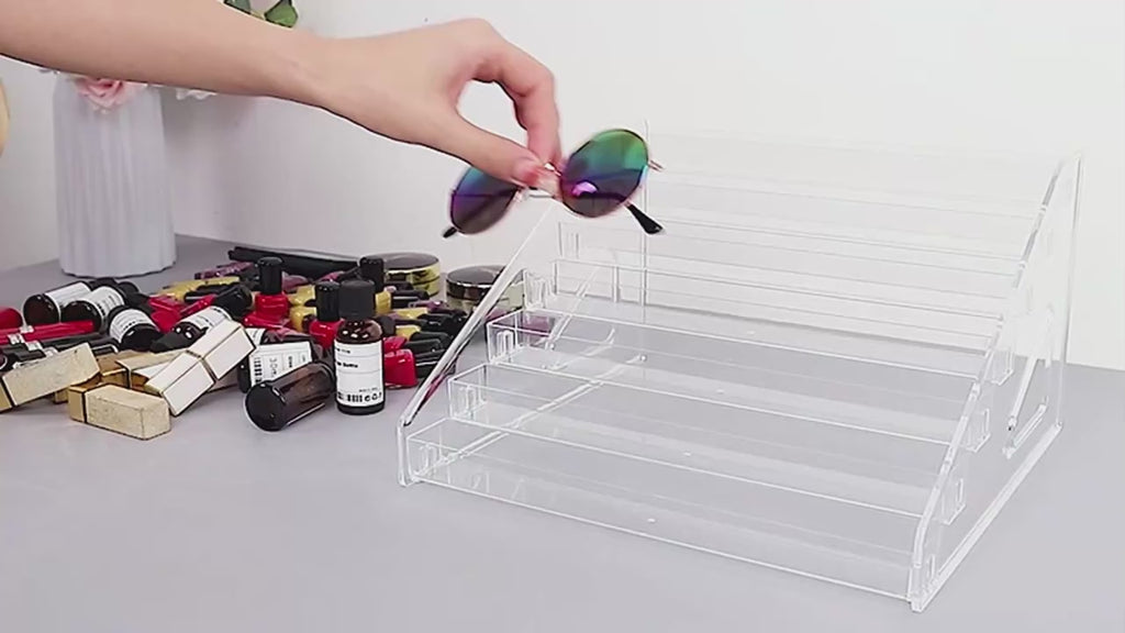 Multi-Tier Acrylic Nail Polish Organizer & Sunglasses Holder