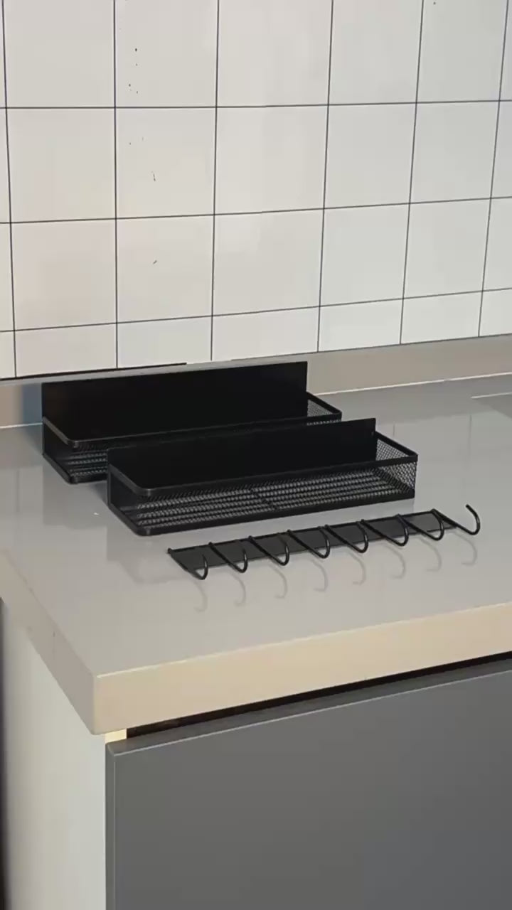 Magnetic Spice Rack for Refrigerators, Kitchen Spatula, Fabric Side Clothes Stand, Storage Rack for Refrigerators, Spice Rack