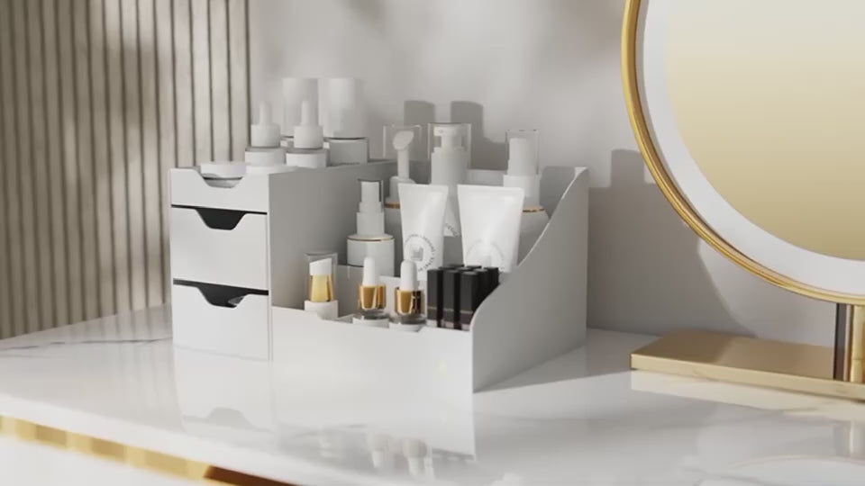 Large Black Cologne Organizer for Men Rectangular Plastic Vanity Organizers Perfume Holder