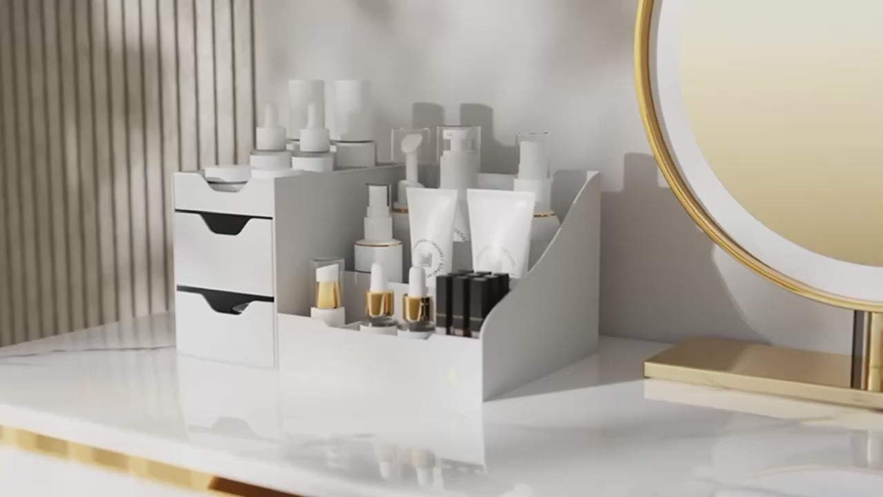 Large Black Cologne Organizer for Men Rectangular Plastic Vanity Organizers Perfume Holder