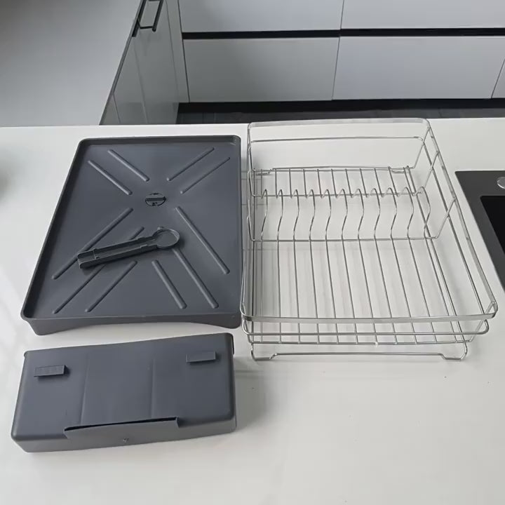 Kitchen Sink Rack and Dish Shelf, Utensil and Cup Storage Rack, Retractable Worktop and Chopsticks Holder