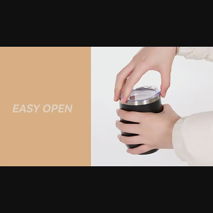 360ml/12oz Double-Wall Vacuum Thermal Eco-Friendly BPA-Free Egg Cup Lid 304 Stainless Steel Travel Wine Tumbler Hot Water