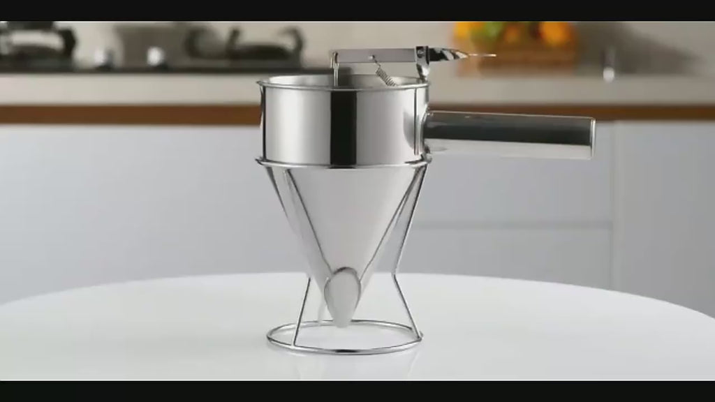 Stainless Steel Funnel for Cupcakes, Waffles, Cakes, Batter, Handheld Pancake Batter Dispenser and Mixer