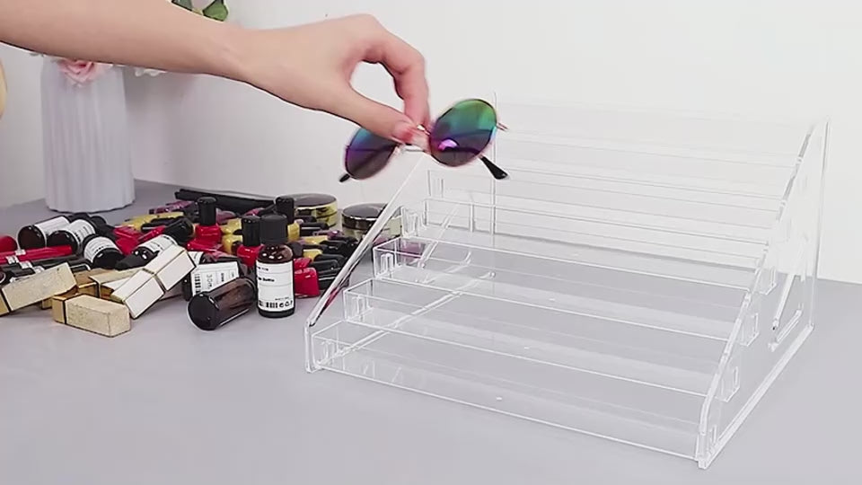 Multi-Tier Acrylic Nail Polish Organizer & Sunglasses Holder